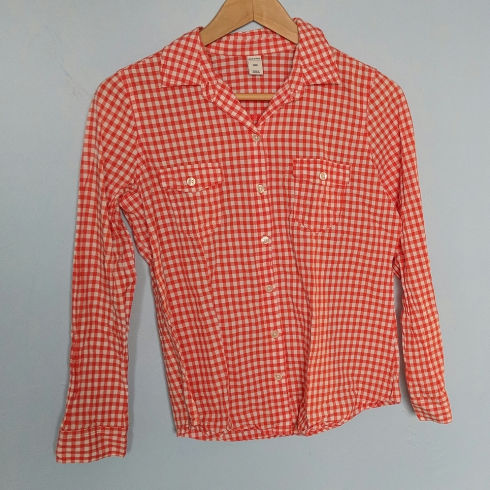Old Navy orange and white Button down